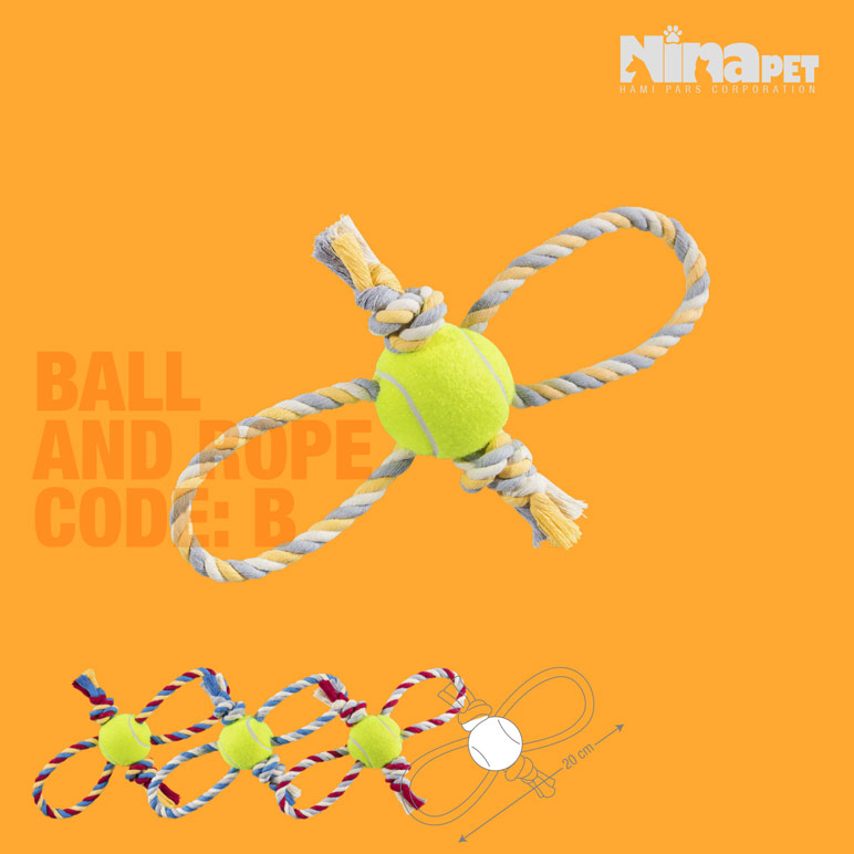 اسباب بازی سگ توپ و طناب نیناپت مدل B