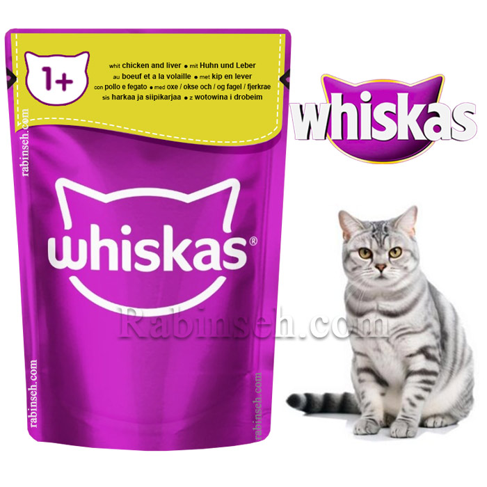 پوچ گربه بالغ ویسکاس مرغ و جگر در سس 85 گرم (ترکیه)