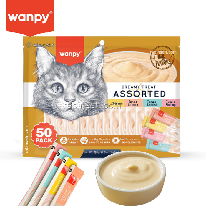 بستنی گربه ونپی 4 طعم مختلف 50 عددی
