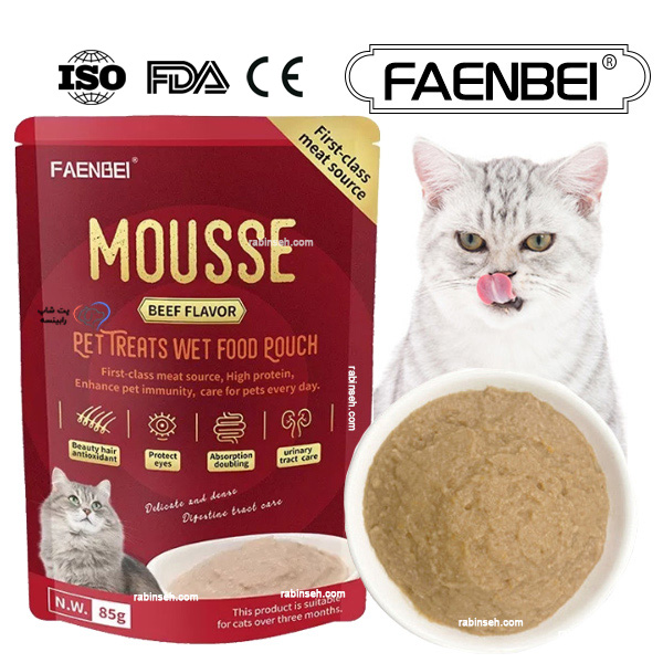 پوچ فنبی گربه طعم گوساله مدل موس 85 گرم