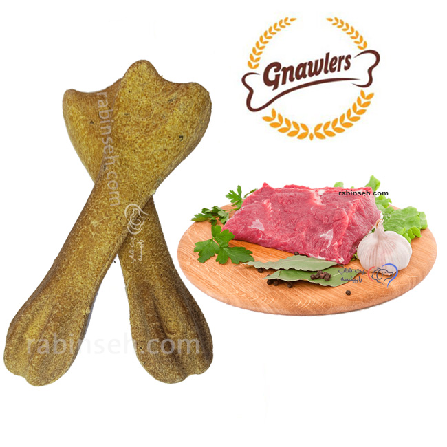 تشویقی سگ گناولز استخوان طعم گوشت 8 سانتی فله ای(سایز کوچک)