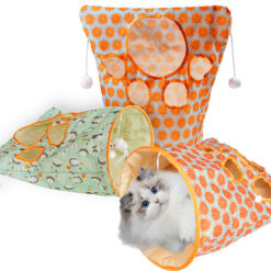 تونل بازی گربه طرح پنجه با آویز موش