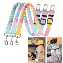 کمربند ماشین سگ و گربه رنگین کمانی ( تحمل وزن تا 20 کیلوگرم)