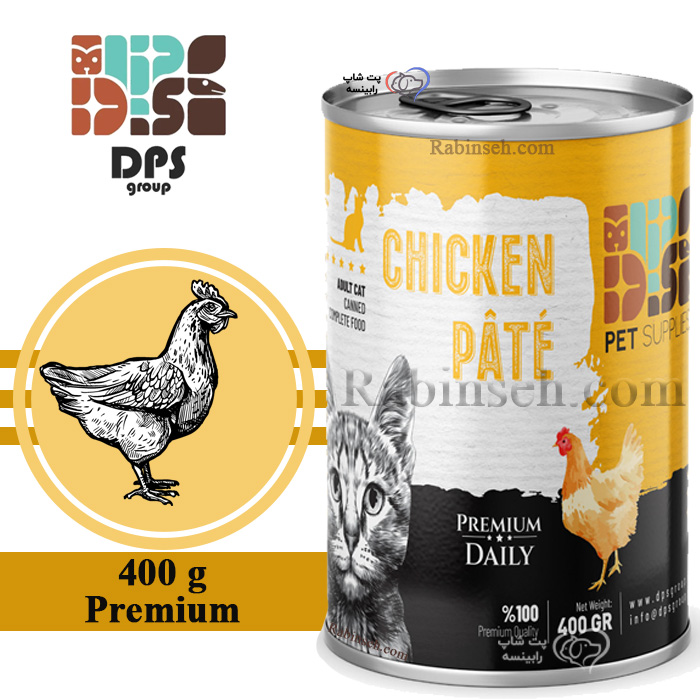 کنسرو پته پریمیوم دی پی اس گربه طعم مرغ 400 گرم