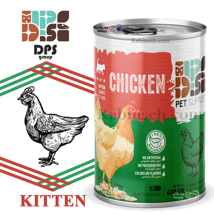 کنسرو نچرال دی پی اس بچه گربه کیتن طعم مرغ 400 گرم