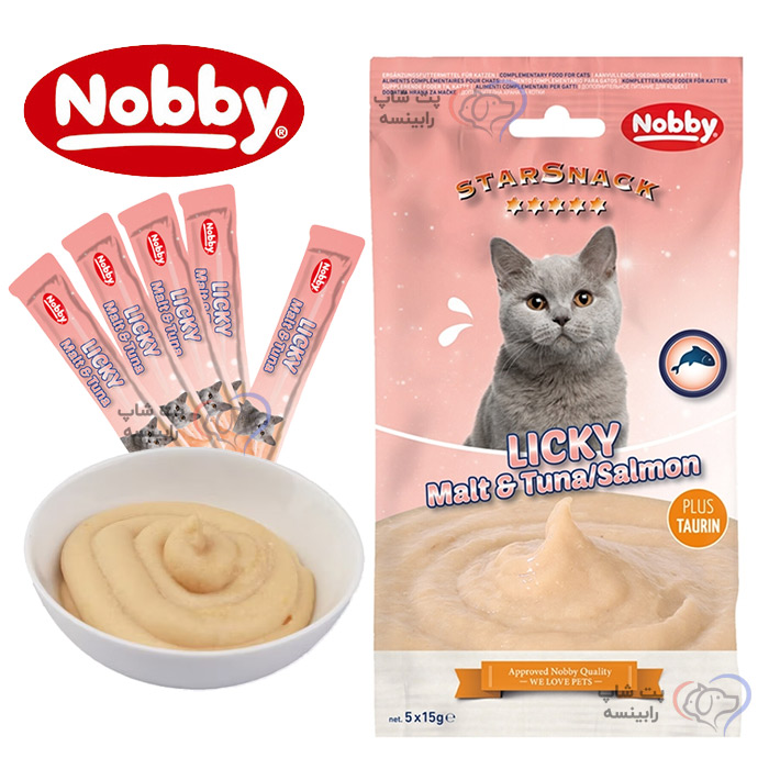 بستنی گربه نوبی با تائورین طعم مالت و ماهی تن