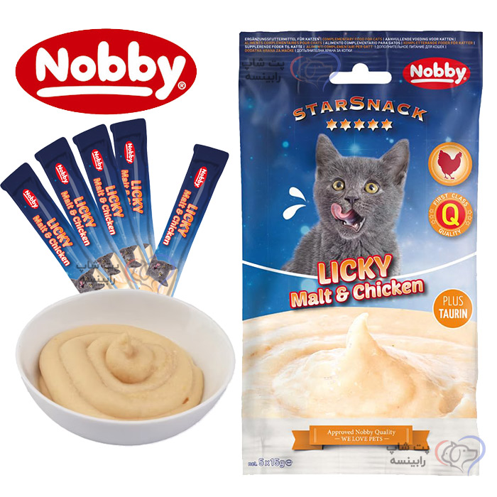 بستنی گربه نوبی با تائورین طعم مالت و مرغ (آلمان)