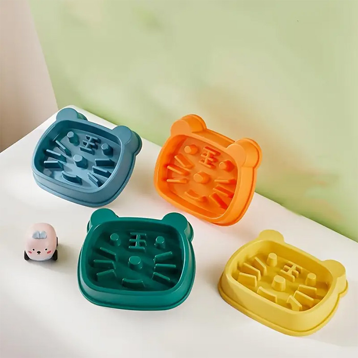 ظرف غذا آرام خور سگ و گربه مدل ببری