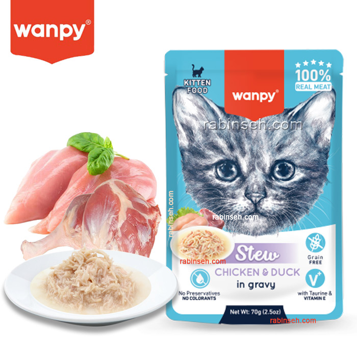 پوچ بچه گربه کیتن نچرال ونپی طعم مرغ و اردک در سس 70 گرمی