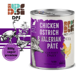 کنسرو پته سوپر پریمیوم دی پی اس گربه طعم مرغ ، شترمرغ و کت نیپ 800 گرم
