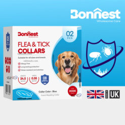 قلاده ضد کک و کنه سگ بونست انگلیس بسته 2 عددی 62 سانتی رنگ آبی