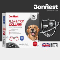 قلاده ضد کک و کنه سگ بونست انگلیس بسته 2 عددی 62 سانتی رنگ مشکی