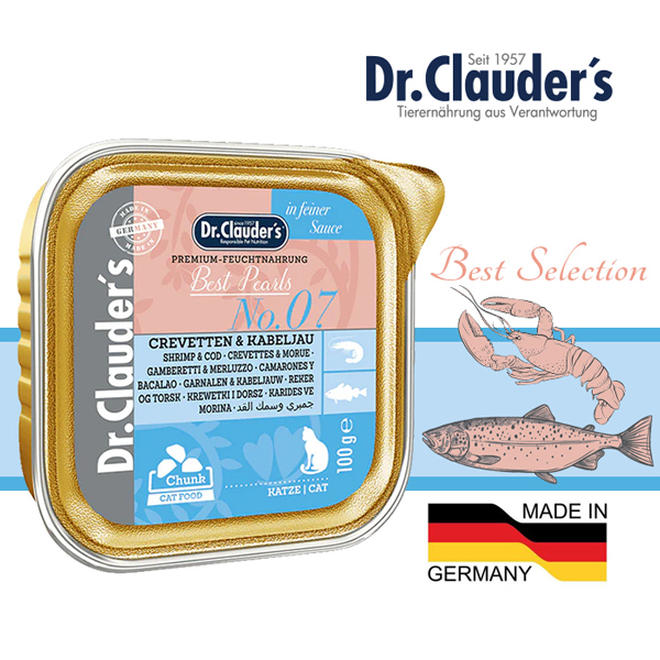 ووم گربه دکتر کلادرز طعم ماهی کاد و میگو مدل چانکی در سس 100 گرم