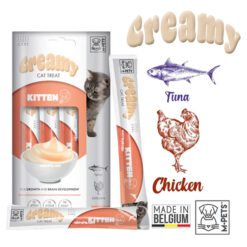 بستنی بچه گربه کیتن ام پتز مناسب رشد بچه گربه مرغ و تن 4 عددی