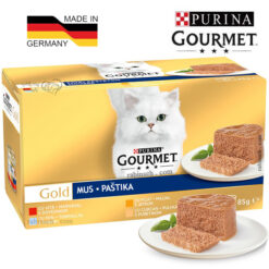 کنسرو گربه بالغ گورمت مدل پته ای طعم بندی 24 عددی + ارسال رایگان (آلمان)