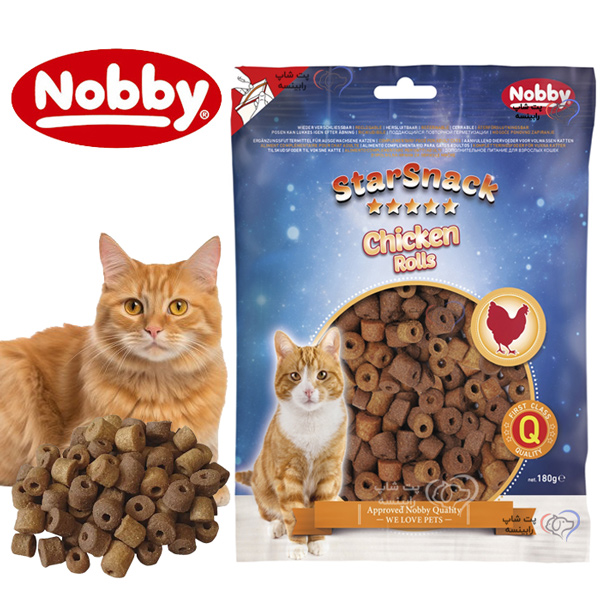 تشویقی گربه نوبی مدل دونات طعم مرغ وزن 180 گرم ( آلمان)