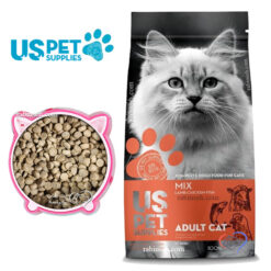 غذای خشک گربه بالغ یو اس پت طعم میکس فله ( بسته بندی رابینسه )