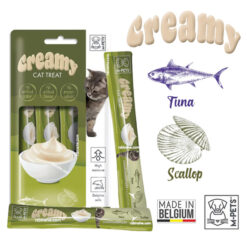 بستنی گربه ام پتز بلژیک طعم ماهی و صدف 4 عددی