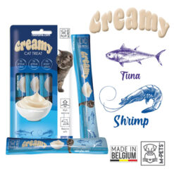 بستنی گربه ام پتز بلژیک طعم ماهی تن و میگو 4 عددی