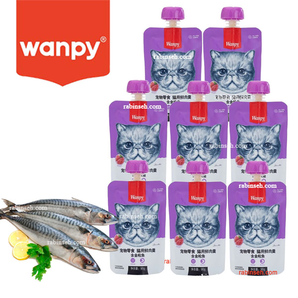 پودینگ گربه ونپی طعم ماهی 8 عددی ( چینی نویس )