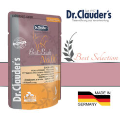 پوچ گربه دکتر کلادرز طعم گوساله و قرقاول مدل چانکی در سس 100 گرمی