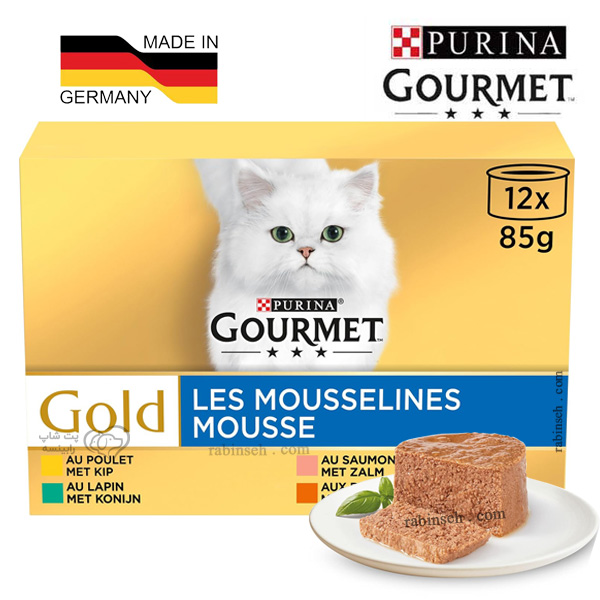 کنسرو گربه بالغ گورمت مدل پته ای طعم بندی 12 عددی (آلمان)