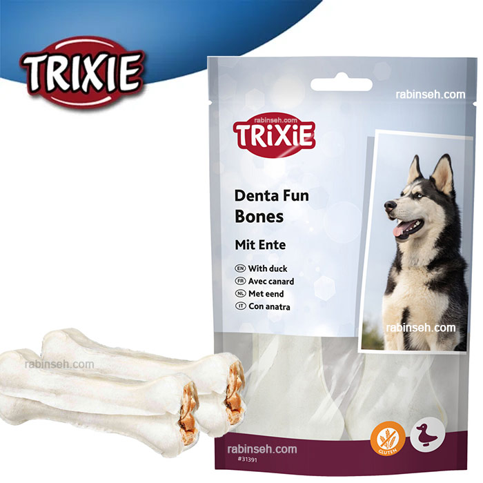 تشویقی استخوان مغز دار سگ تریکسی طعم اردک 70 گرم (2 عددی)