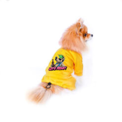 لباس زمستانی سگ مدل سرهمی (پا دار) توکرکی زرد سگ