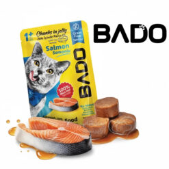 پوچ گربه بادو ترکیه طعم سالمون در ژله مدل چانکی 85 گرم