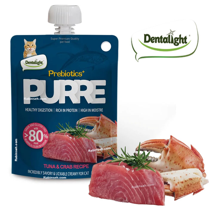 پودینگ گربه دنتالایت پروبیوتیک ماهی طعم تن و خرچنگ 55 گرم