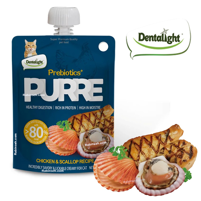 پودینگ گربه دنتالایت پروبیوتیک طعم مرغ و صدف 55 گرم