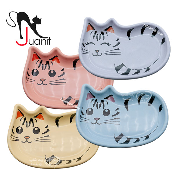 ظرف غذا و کنسرو سرامیکی سگ و گربه ژوانیت مدل پیشی