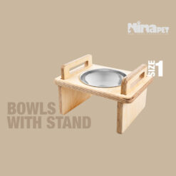 ظرف پایه دار آب و غذای سگ و گربه نیناپت مدل پانزی سایز 1