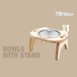ظرف پایه دار آب و غذای سگ و گربه نیناپت مدل پلاتو سایز 1