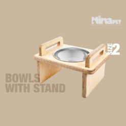 ظرف پایه دار آب و غذای سگ و گربه نیناپت مدل پانزی سایز 2