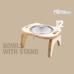 ظرف پایه دار آب و غذای سگ و گربه نیناپت مدل پلاتو سایز 2