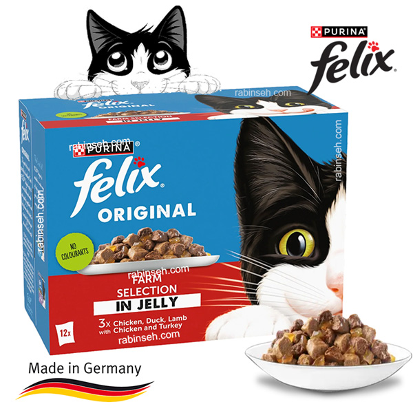 پک 12 عددی پوچ گربه فلیکس طعم های مختلف در ژله (آلمان)