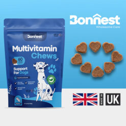 تشویقی مولتی ویتامین سگ بونست انگلیس 60 عددی – طعم بادام زمینی