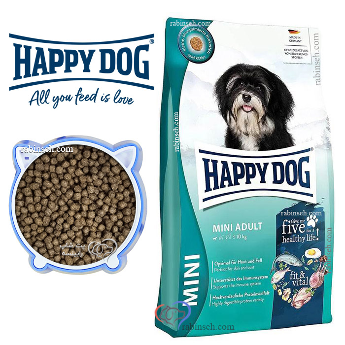 غذای خشک سگ بالغ هپی داگ نژاد کوچک طعم میکس فله ای (بسته بندی رابینسه)