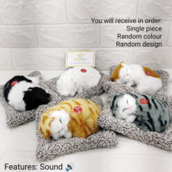 اسباب بازی گربه پیشی خوابالو مخملی صدا دار برکو + حاوی کربن فعال