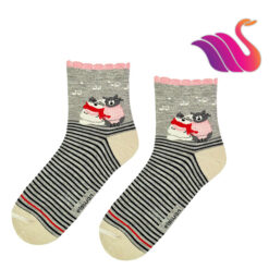 جوراب اسپرت نیم ساق مدل گربه ی شاد