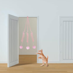 اسباب بازی گربه آویز توپ زنگوله ای فنر دار