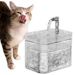 آبخوری اتوماتیک سگ و گربه شفاف مدل شیر آب 1/5 لیتری