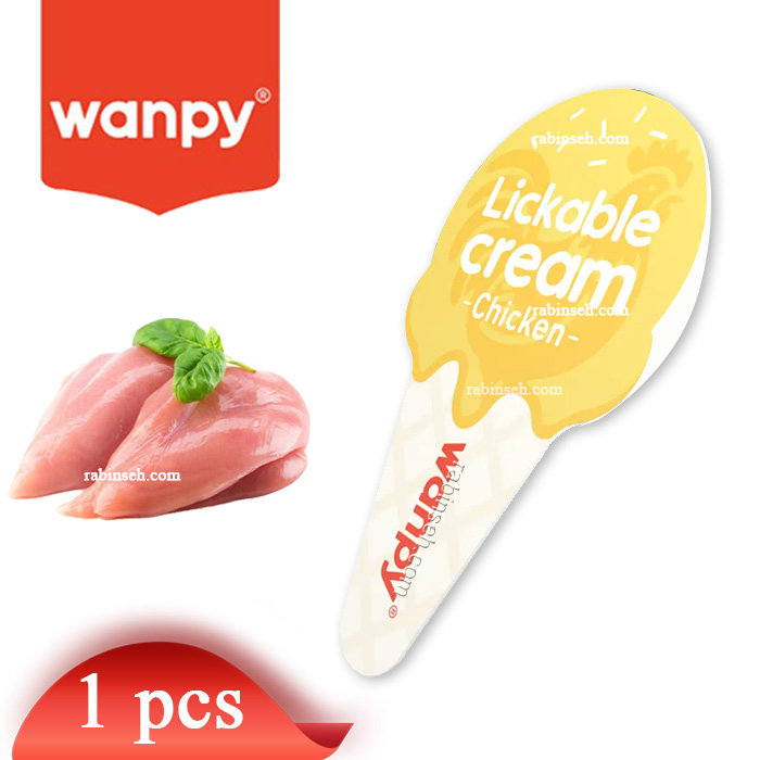 بستنی-کرمی-گربه-ونپی-مرغ-1-عددی- بستنی قاشقی ونپی گربه طعم مرغ 1 عددی