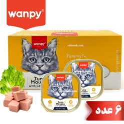 ووم گربه ونپی با طعم ماهی تن و مرغ مدل پته ای 6 عددی - انگلیسی نویس