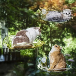 جای خواب شیشه ای لب پنجره ای گربه (مناسب وزن 1 تا 15 کیلو گرم )