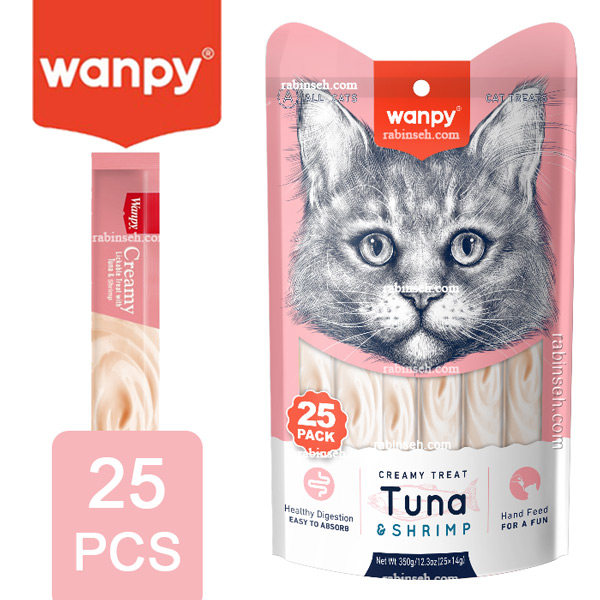 بستنی گربه ونپی طعم ماهی تن و میگو 25 عددی