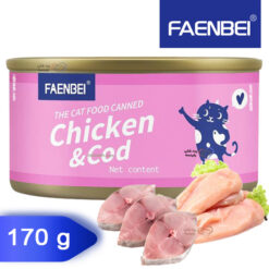کنسرو نچرال فنبی گربه طعم مرغ و ماهی کاد 170 گرم