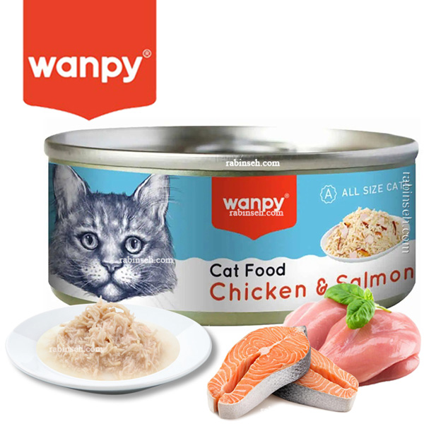 کنسرو گربه نچرال ونپی مرغ و سالمون 95 گرمی