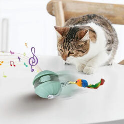 اسباب بازی توپ هوشمند لیزر دار گربه با آویز موش (صدای پرنده)